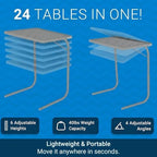 Table-Mate TV Tray Table | Portable Desk Folding Dinner Tray, Couch Table Trays for Eating Snack Food, Portable Laptop Desk, Bed Trays for Eating | Adjustable TV Trays with 3 Angles and Cup Holder - Image 3