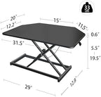 Aconcept 32 inch Black Corner Height Adjustable Standing Desk Converter, One-Click Sit to Stand up Desk Riser, Pre-Assembled for Dual Monitor and Laptop Workstation - Image 2