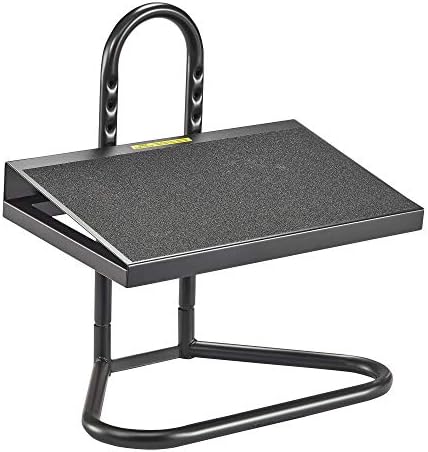 Safco Task Master Adjustable Footrest, 9 Position Textured Platform, Tubular Steel, for Home, Office & Classroom, Black by SafcoProducts