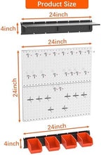 TORACK Metal Pegboard with Accessoreis for Garage Wall, Tool Organizer Pegboard with Hooks, Wall Mounted Bins/Shelf, Tool Storage Peg Board for Wall(Grey) - Image 3