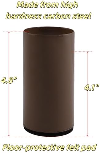 Round Steel Riser, 4.1-4.8 Inch Height, Fits 2.25 Inch Leg, 4Pcs Brown - Image 5