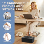Under Desk Footrest with Rocking Base & Warming Cover, Black Velvet - Image 2