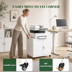 23.6"H Locking Printer Cabinet with Storage & Adjustable Shelf - Image 3