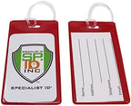 Bulk 100 Pack - Vivid Backpack ID Luggage Tags for Student Identification Cards - School Name Badge Holder for Backpacks - Business Card Size with Clear Insert Window by Specialist ID (Red) - Image 4