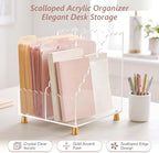 Acrylic Magazine File Holder,Scalloped Edges,Extra Wide Design - Image 2