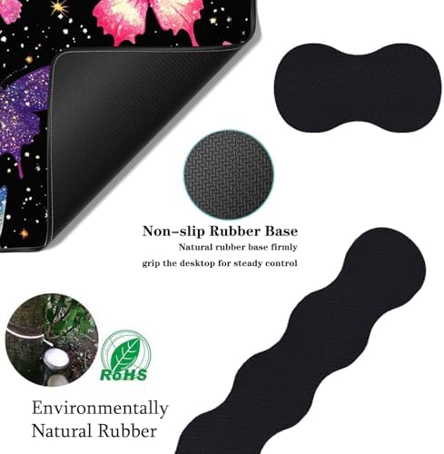 Keyboard Wrist Rest+Mouse Wrist Pad+Desk Pad Set,Memory Foam Ergonomic Easy Typing Pain Relief for Computer Laptop Office Home - Butterfly - Image 5