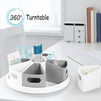 MeCids 360 Rotating Storage Organizer Desk Organizers Pen Holder– 12” Lazy Susan Style Caddy with Removable Bins, for Home Office Supplies, Art Supplies, Make-up & Kitchen Use, with Card & Gift Box - Image 3