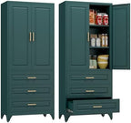 Polup 75" Metal Storage Cabinet, Kitchen Pantry Cabinet with 3 Drawers by POLUP