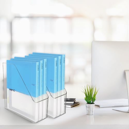 4Pcs Clear Acrylic Magazine File Holder Desktop Storage Organizer - Image 7