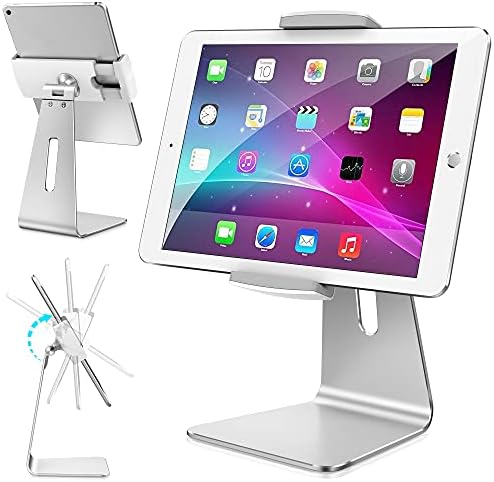 AboveTEK Elegant Tablet Stand, Aluminum iPad Stand Holder, Desktop Kiosk POS Stands for 7-15.6 inch iPad/Portable Monitor, Tablet Mount for Showcase Office Reception Countertop by AboveTEK