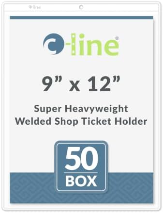 C-Line Vinyl Shop Ticket Holders, Both Sides Clear, 9 x 12 Inches, 50 per Box (80912) by C-Line