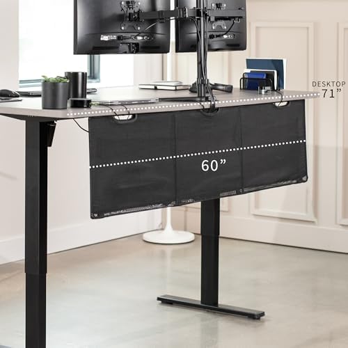 VIVO Black Under Desk 60 in Cable Management Sleeve, DESK-SKIRT-60 - Image 5