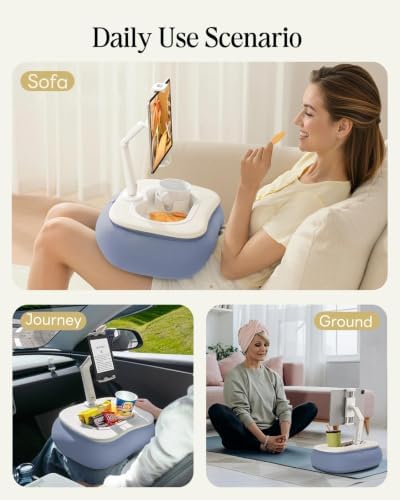 SAIJI Kindle Pillow Stand for Bed, Soft and Comfortable Tablet Holder, Blue - Image 6