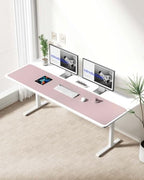 YSAGi Leather Desk Protector, Office Mat, Large Mouse Mat, Non-Slip PU Leather Blotter, Laptop Desk Mat, Waterproof Writing Pad for Office and Home(Grayish Lavender, 63" x 17.2") - Image 3