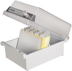 HAN 966-S-631, Card filing box Special Edition A6 landscape. Innovative, attractive design holds 800 cards with lock, readjustable lid supplied with large inscription label, light-grey-translucent - Image 2