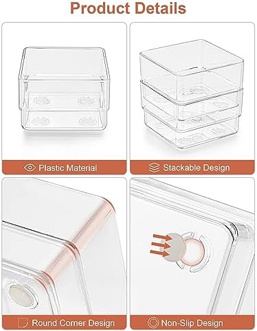 SMARTAKE 20-Piece Drawer Organizer with Non-Slip Silicone Pads, 7-Size - Image 5
