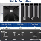 ZhiYo 3"H x 3"W Cable Raceway, 6ft Under Desk Wire Management Channel Black - Image 2