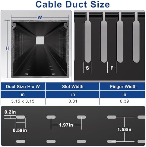 ZhiYo 3"H x 3"W Cable Raceway, 6ft Under Desk Wire Management Channel Black - Image 2