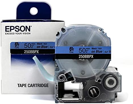 Epson LABELWORKS 250BBPX Label Tape - Black on Blue - 2" (50mm), 26.2ft by EpsonLABELWORKS