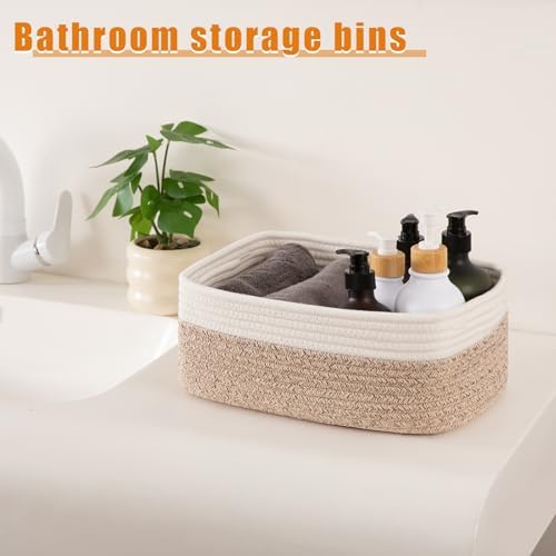 OIAHOMY 4 PACK 12L Storage Baskets for Organizing Storage Bins Brown - Image 3