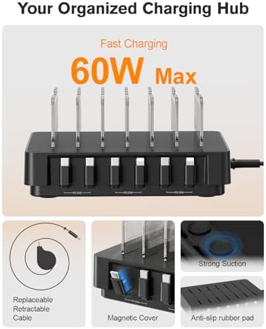 SooPii HomeHub H1 60W Charging Station for Multiple Devices, Black - Image 4