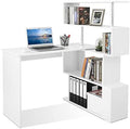 Mondeer 41.7" L-Shaped Desk with 4-Tier Shelves for Home Office, White by Mondeer