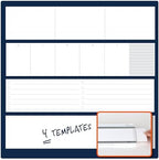 Quartet Glass Dry Erase White Board, Flip-Top Desktop Pad for Notetaking, 18" x 6" Whiteboard with Storage, Templates and Dry Erase Marker, White Surface (Q090F04-R) - Image 5