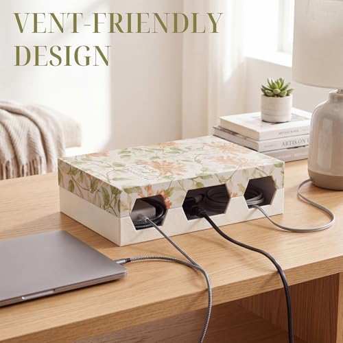SiliFine Book Shape Cord Hider Box, Vintage Floral - Image 4
