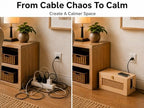 Wooden Cable Management Box - 15 x 6.5 x 6.3 in - Power Strip Organizer - Image 3