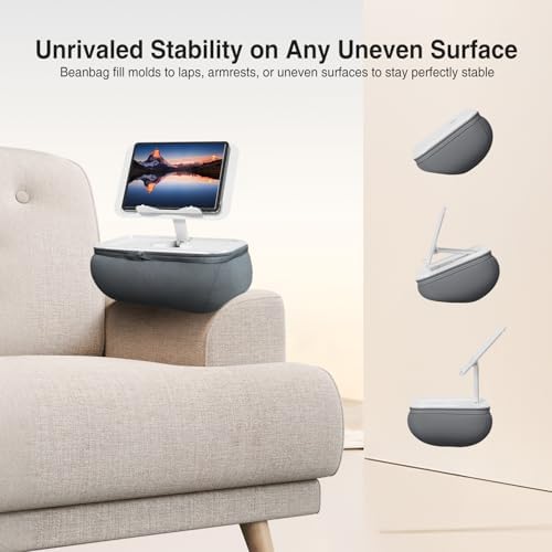 elitehood Adjustable iPad Pillow Stand for Lap, Soft Cushion Lap Beanbag - Image 4