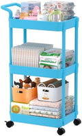 Volnamal Diaper Caddy, 3 Tier Rolling Cart for Baby Essentials, Blue by Volnamal