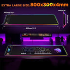 Gimars RGB Gaming Mouse Pad,15W Wireless Charging Mousepad with 10 Light Modes, Large Mousepad with Premium Smooth Surface, Non-Slip Mouse Mat for Gaming, Desk, PC,Office, 31.5x11.8x0.16inch - Image 5