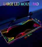 RGB Gaming Mouse Pad, Large Mousepad with Led Light, Gaming Accessories Keyboard Pad for Desk, Non-Slip Rubber Base Big Mouse Mat for Gamer, 31.5 X 11.8 Inch, Colorful - Image 4