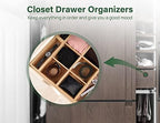 Kootek 6Pcs Bamboo Drawer Organizer 3-Size Kitchen Storage Box for Flatware - Image 7
