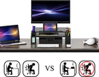 Simple Houseware Desk Monitor Stand Riser w/ Adjustable Tray, Black - Image 3