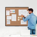 Extra Large Cork Bulletin Board 48" X 48", Foldable Notice Pin Board for Wall, Black Aluminum Framed 4'x4' Corkboard, Wall Mounted Noticeboard with 36 Push Pins for School, Home & Office - Image 2