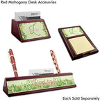 Personalized Tropical Leaves Border Red Mahogany Sticky Note Holder - Image 3