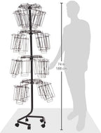 Safco Rotating Wire Brochure Holder, Metal Display Rack with 32 Pockets, Rolling Brochure Organizer, Powder Coat Finish, 5 Casters, Charcoal - Image 2