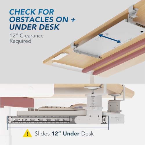 Keyboard Tray Under Desk Pull Out with Extra Sturdy C Clamp Mount System - Image 6