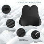 Skechers Air-Cooled & Memory Foam Lumbar Pillow,Lumbar Support Pillow for Office,Chair Lower Back Pain Relief Lumbar Pillow,Ergonomic Design Back Support Pillow for Office Chair,Car,Home,Travel,Black - Image 3
