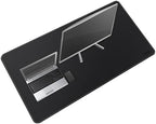 VYAAA Leather Desk Mat, 51"×27.5" Large Mouse Pad, Desktop Protector for Desk, Multifunctional Keyboard Mouse Pad for Home or Office (Black) by Vyaaa