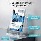 Acrylic Brochure Holder 8.5 x 11, 3-Tier Literature Display Stand, 1-Pack - Image 4