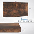 VIVO Rustic Vintage Brown 43 x 24 in Solid Table Top, DESK-TOP43N - Image 3