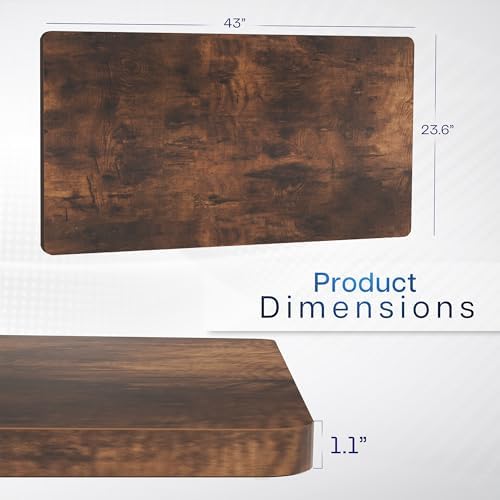 VIVO Rustic Vintage Brown 43 x 24 in Solid Table Top, DESK-TOP43N - Image 3