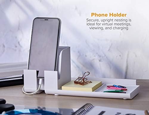 Bostitch Office Konnect Desk Organizer Charging Station, 2 USB Ports, White - Image 2
