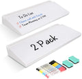 2 Pack Desktop Glass Whiteboard with Storage, Desk Dry Erase White Board by WALGLASS
