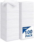 AIDEA White Microfiber Cleaning Cloth 100PK, Reusable Cleaning Rags 12"x12" by AIDEAHOME