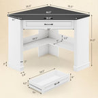 SEDETA Farmhouse Corner Desk for Small Space, White Small Computer Desk - Image 2
