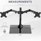 VIVO Freestanding Dual Monitor Stand with Sleek Glass Base and Adjustable Arms, Mounts 2 Screens up to 32 inch and 22 lbs Each, Black, STAND-V002FG - Image 4
