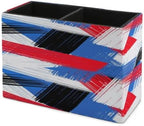 PU Leather Multi-Compartment Pen Holder Desktop Organizer Pencil Cup Storage Caddy for Office Home Supplies Bold Plaid Pattern with Wide Brushstrokes And Thin Stripes Hand Painted - Image 7